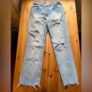 Distressed Light Blue Women's Ripped Jeans